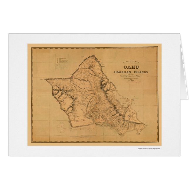 Oahu Hawaii Railroad Map 1881 (Front Horizontal)