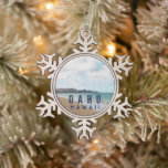 Oahu Hawaii Tropical Beach Snowflake Pewter Christmas Ornament<br><div class="desc">Enjoy this lovely digital photograph with oil paint effect of a remote tranquil beach in Oahu,  Hawaii. 
 
🌊🌊🌊🌊🌊 →
© HawaiiSands Designs
📷 tag #ShopHawaiiSands online
♥ Message me directly for any customisation to this design!</div>