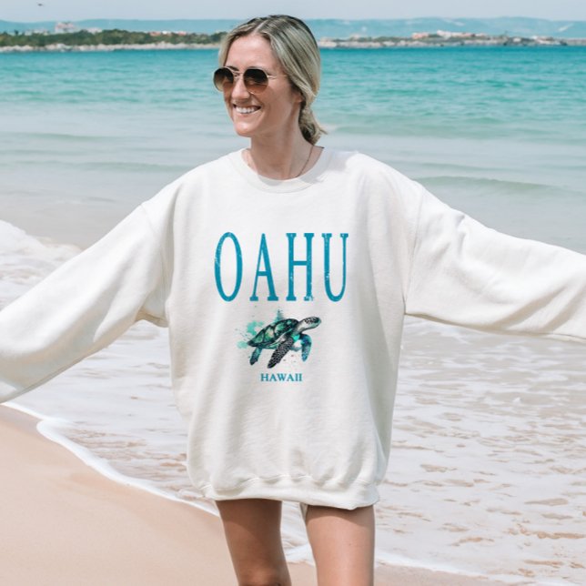 Oahu Hawaii Vacation Grunge Sweatshirt (Creator Uploaded)
