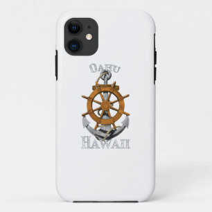 Oahu Hawaii Vacation Nautical Anchor Helm Sailing Case-Mate iPhone Case
