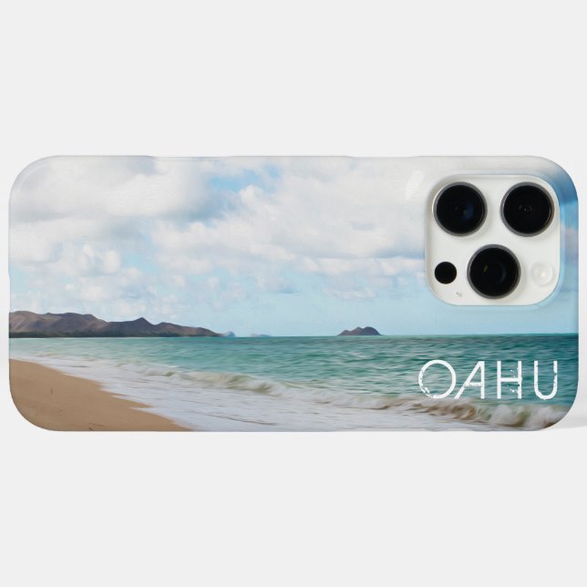 Oahu Hawaii Waves & Beach Oil Paint Digital Art Case-Mate iPhone Case (Back (Horizontal))