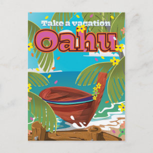 Oahu Holiday travel poster Postcard