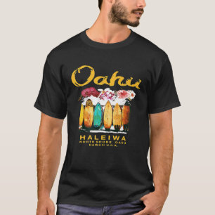Oahu North Shore Haleiwa Hawaii Vintage Retro Prem T-Shirt