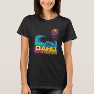 Oahu  Retro 80s Style Vintage Vaporwave Surf T-Shirt