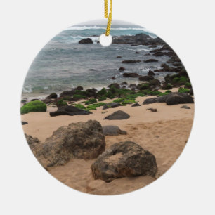 Oahu’s North Shore and Sea Turtle Ceramic Tree Decoration