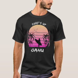 Oahu Slogan Palm Surf Reef Hawaii Waikiki Souvenir T-Shirt