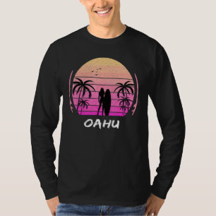 Oahu Surfing Palm Trees Waves Holiday Hawaii Honol T-Shirt