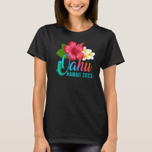 Oahu Vacation With Hawaiian Tropical Hibiscus Flow T-Shirt