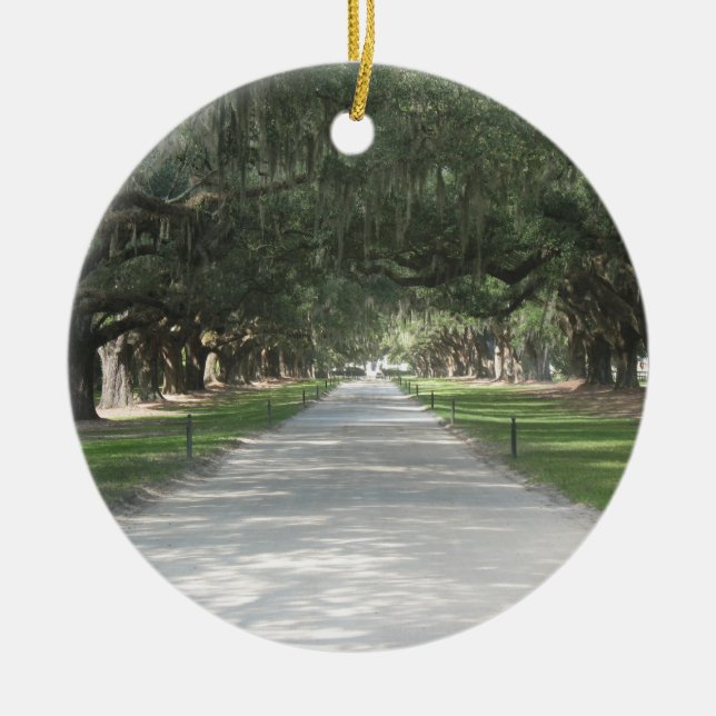 Oak Alley at Boone Hall, Charleston SC Ornament (Front)