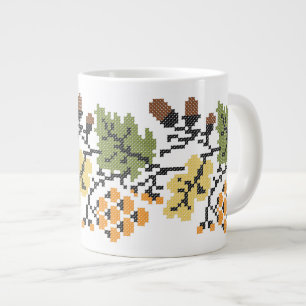 Oak autumnal background large coffee mug