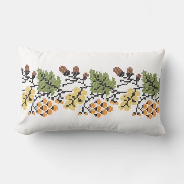 Oak autumnal background lumbar cushion (Front)