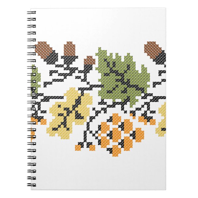 Oak autumnal background spiral notebook (Front)