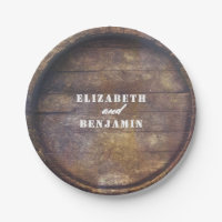 Oak Barrel Bottom Rustic Country Wood Wedding