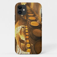 Oak barrles in the cellar at Domaine Comte