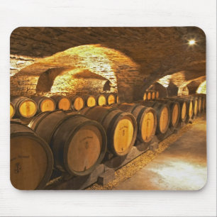 Oak barrles in the cellar at Domaine Comte Mouse Pad
