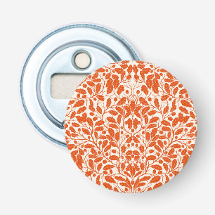 Oak branches and leaves, damask pattern in dark or bottle opener
