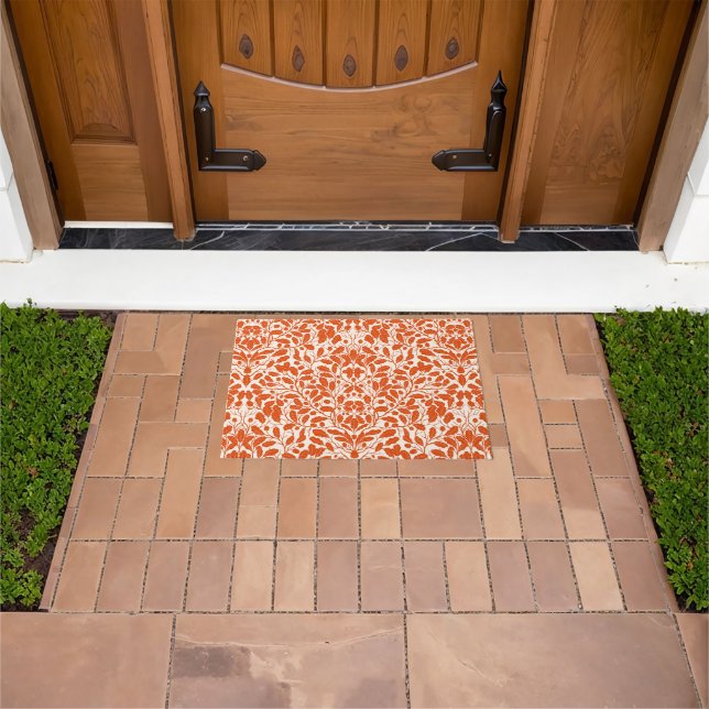 Oak branches and leaves, damask pattern in dark or doormat (Outdoor)