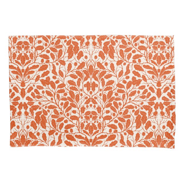Oak branches and leaves, damask pattern in dark or pillowcase (Front-Left)