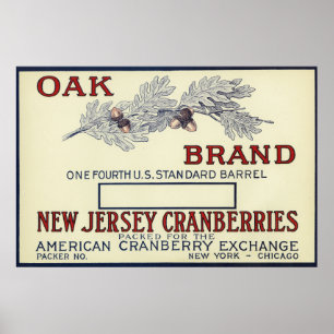 Oak Brand Cranberry Label Poster