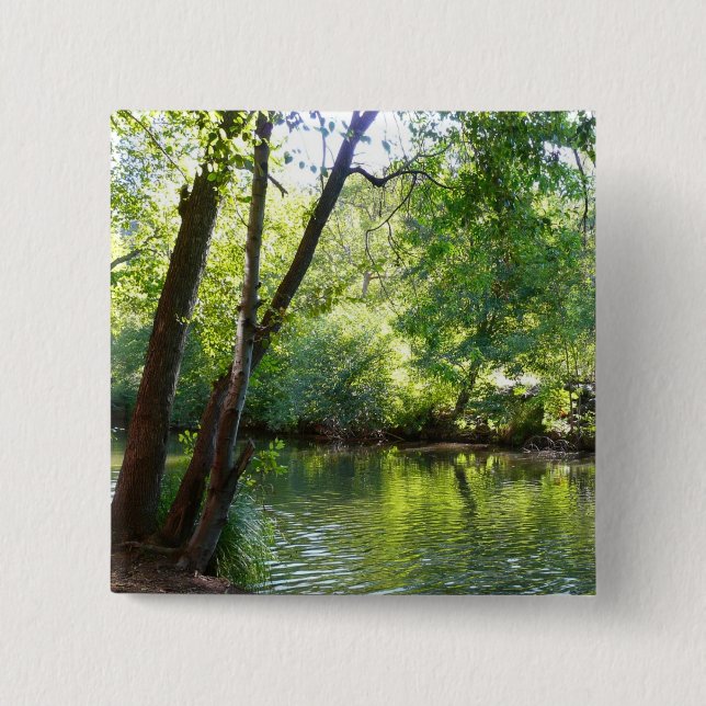 Oak Creek I in Sedona Arizona Nature Photography 15 Cm Square Badge (Front)