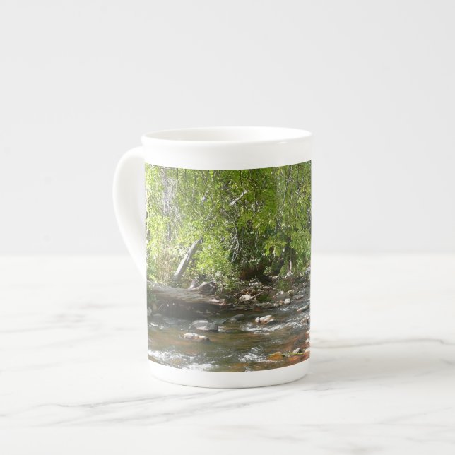 Oak Creek II in Sedona Arizona Nature Photography Bone China Mug (Front Left)