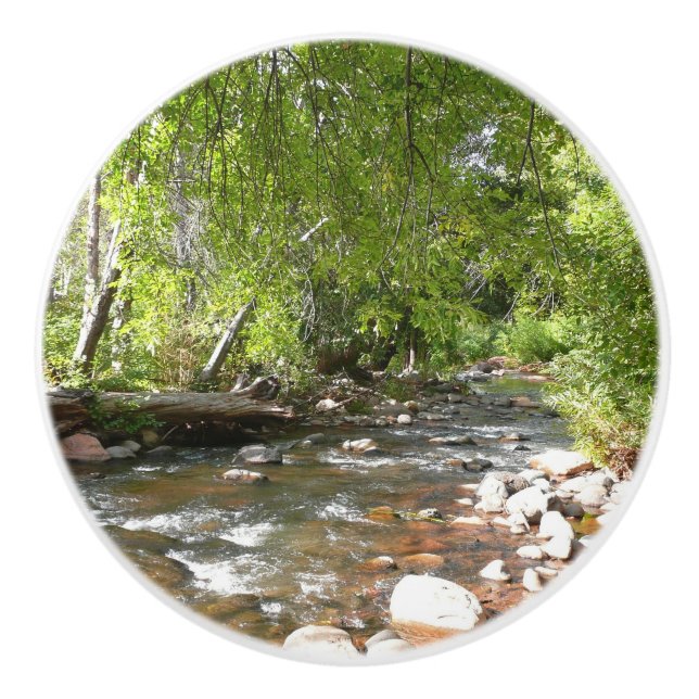 Oak Creek II in Sedona Arizona Nature Photography Ceramic Knob (Front)