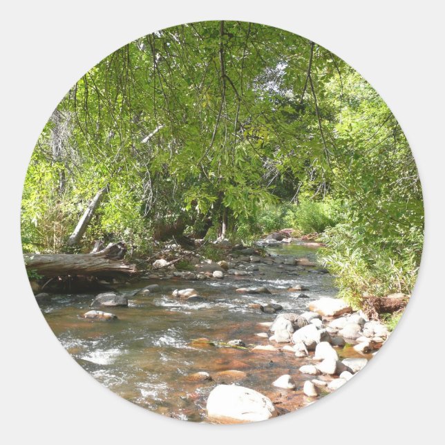 Oak Creek II in Sedona Arizona Nature Photography Classic Round Sticker (Front)