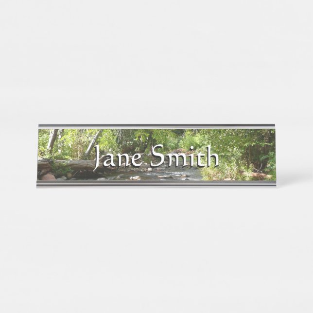 Oak Creek II in Sedona Arizona Nature Photography Desk Name Plate (Front)