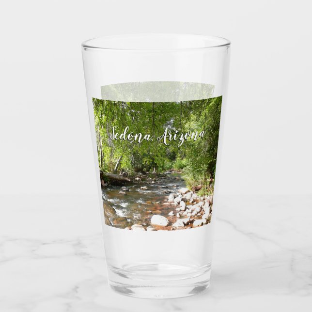 Oak Creek II in Sedona Arizona Nature Photography Glass (Front)