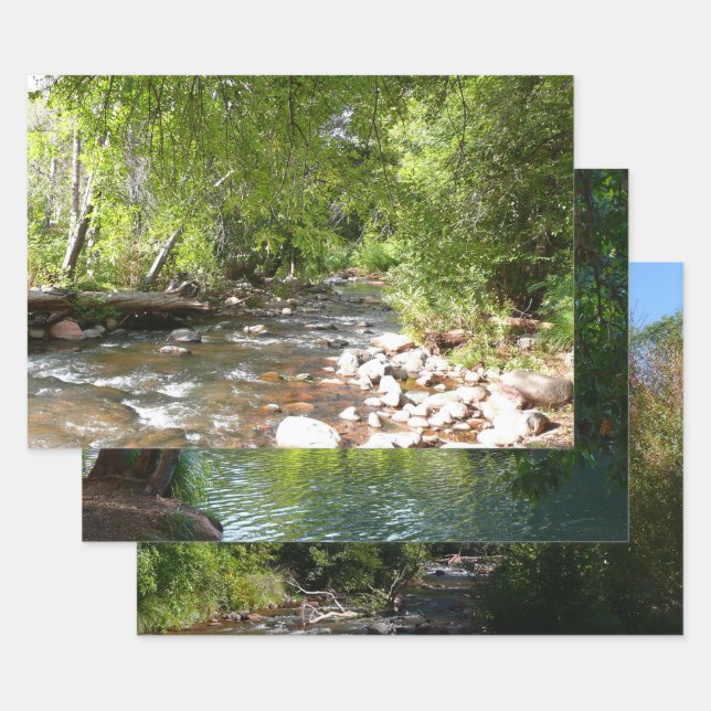Oak Creek II in Sedona Arizona Nature Photography Wrapping Paper Sheet (Set)