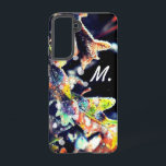 Oak Fairy Frosting Leaves and Monogram Samsung Galaxy Case<br><div class="desc">Some autumn oak leaves covered by colourful frost. My photography. Add your letter.</div>