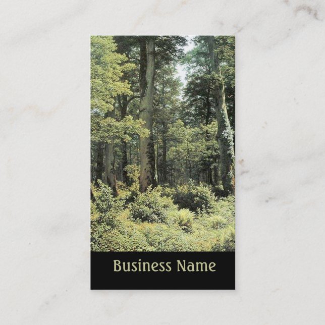 Oak Forest | Landscape Oil Painting Business Card (Front)