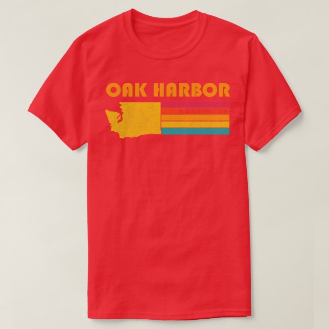 Oak Harbour Washington Vintage Distressed Souvenir T-Shirt (Design Front)