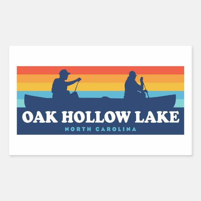 Oak Hollow Lake North Carolina Canoe Rectangular Sticker (Front)