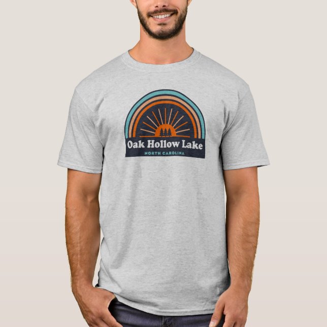 Oak Hollow Lake North Carolina Rainbow T-Shirt (Front)