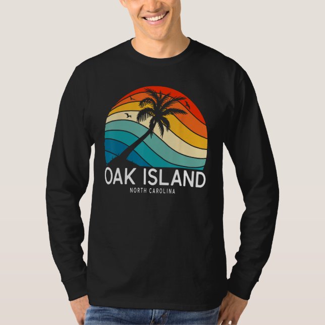 Oak Island Beach North Carolina Beach Palm Tree So T-Shirt (Front)