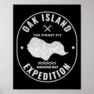 Oak Island Expedition Treasure Hunt Retro Mystery  Poster