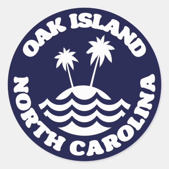 Oak Island,North Carolina Classic Round Sticker (Front)