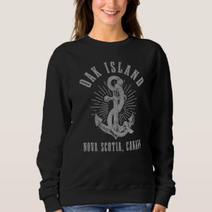 Oak Island Nova Scotia Canada Vintage Anchor Nauti Sweatshirt