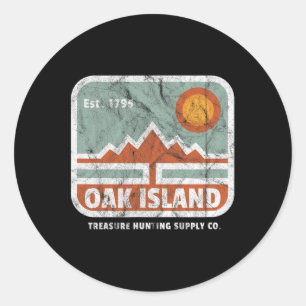 Oak Island Treasure Hunt Supply Vintage 1795 Map M Classic Round Sticker