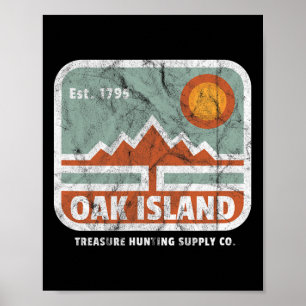 Oak Island Treasure Hunt Supply Vintage 1795 Map M Poster