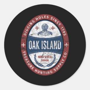 Oak Island Treasure Hunting Retro Templar Knight T Classic Round Sticker