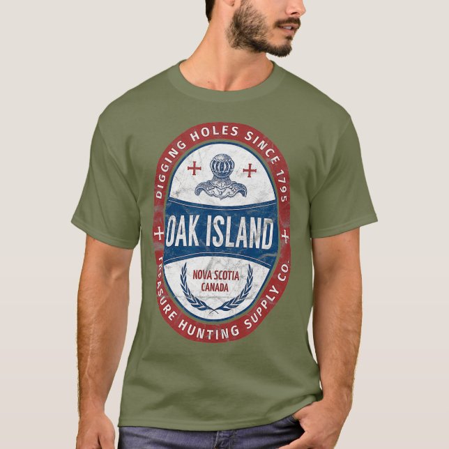 Oak Island Treasure Hunting Retro Templar Knight T-Shirt (Front)