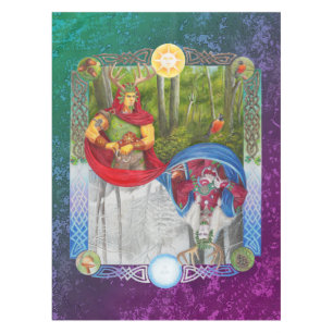 Oak King and Holly King Double Portrait  Tablecloth