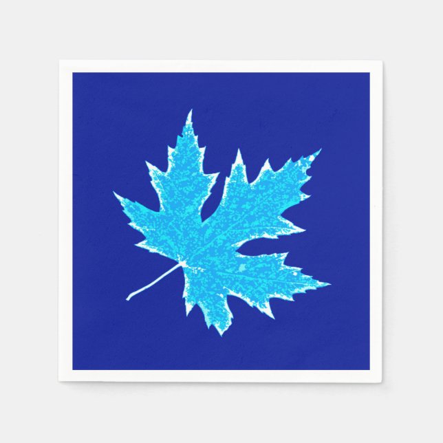 Oak leaf - ice blue and white napkin (Front)