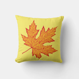 Oak leaf - orange and mustard gold cushion