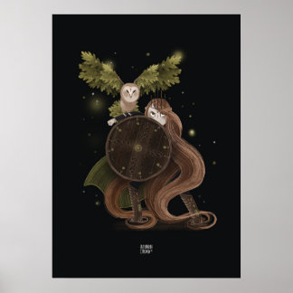 OAK LEAF OWL by Alexandra Dikaia Poster
