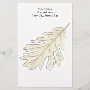 Oak Leaf Watercolor Stationery