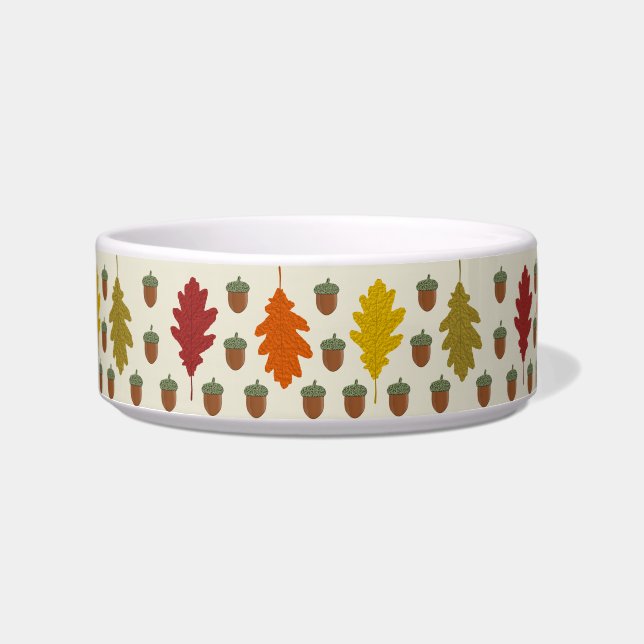 Oak leaves and Acorns Fall Autumn Pattern Bowl (Front)