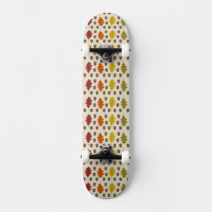 Oak leaves and Acorns Fall Autumn Pattern Skateboard